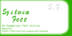 szilvia fett business card